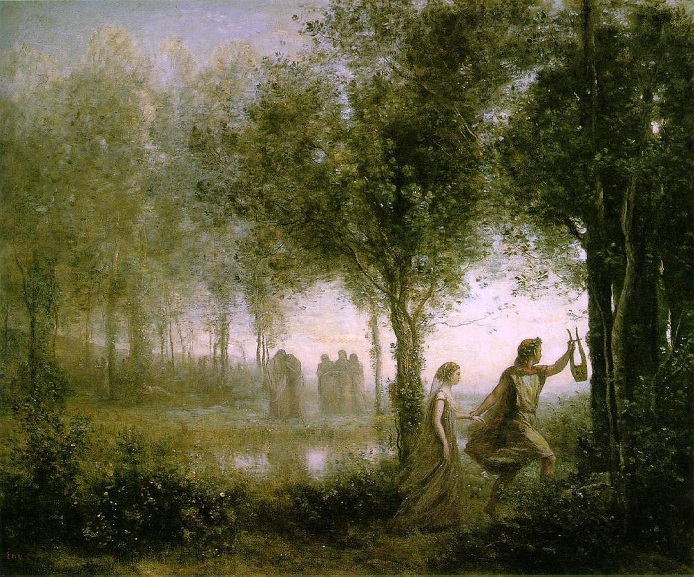 Orphée ramenant Eurydice des enfers. - Oljemålning av Jean-Baptiste-Camille Corot (1861)